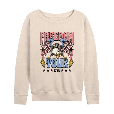 Women's -  - Freedom Tour 1776 Lightweight French Terry Wide Neck Long Sleeve Graphic Shirt birch