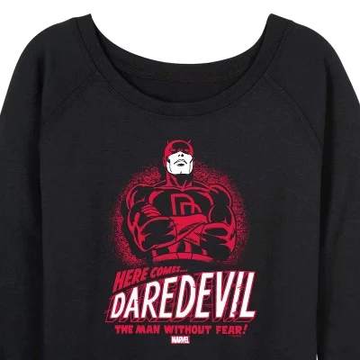 Women's -  - Daredevil Lightweight French Terry Wide Neck Long Sleeve Graphic Shirt black