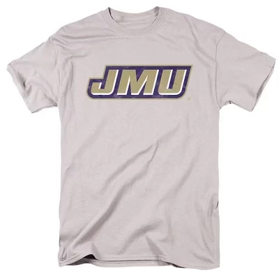 Мужская официальная футболка James Madison University JMU для начальной школы серебристого цвета