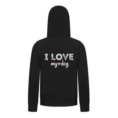 Худи для девочек EVERYDAY KIDS «I Love My Dog», черное