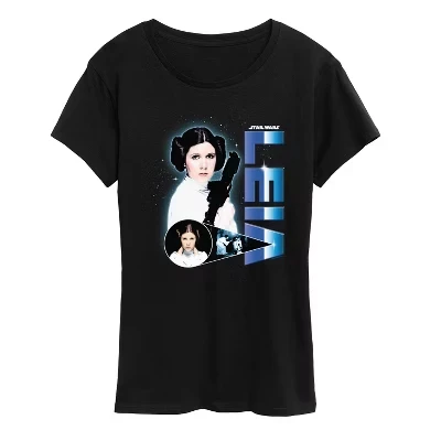 Женская футболка с коротким рукавом Leia Collage с графическим рисунком, черная