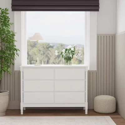 Комод DaVinci Jenny Lind Spindle с 6 выдвижными ящиками белый
