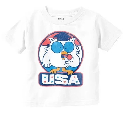 Футболка с рисунком Tootsie Mr Owl USA American Patriot для малышей лицензионного красного цвета