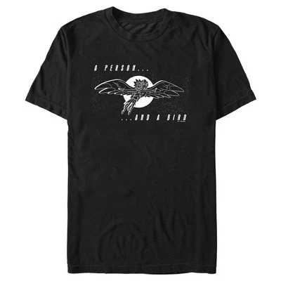 Men's Rick And Morty A Person and a Bird T-Shirt black