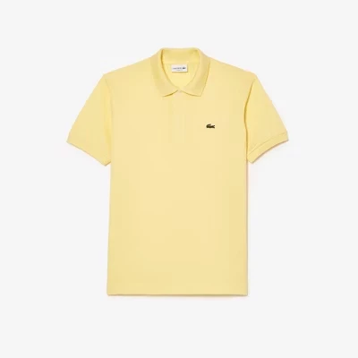 Мужское поло Lacoste L.12.12 классического кроя, желтое