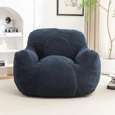 Легко моющееся кресло-мешок Bean Bag, водостойкая плюшевая ткань с ворсистой пеной Memory Foam, толстая спинка и подлокотники