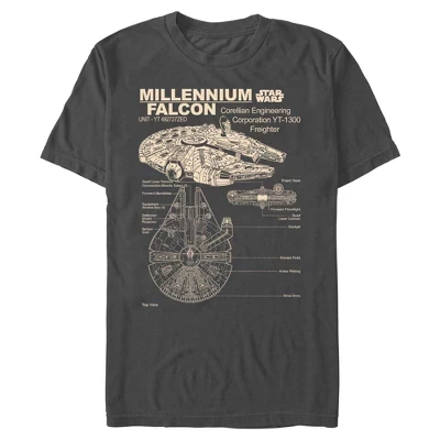 Мужская футболка Corellian Freighter цвета древесного угля