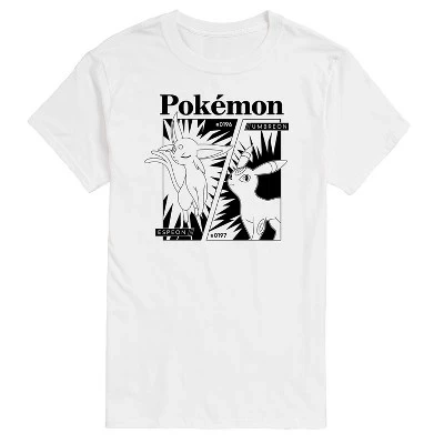 Мужская футболка с коротким рукавом в стиле комиксов Pokémon - Espeon Umbreon, белая