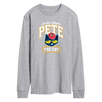 Мужская футболка с длинным рукавом It's All Groovy Collegiate с графическим рисунком athletic heather
