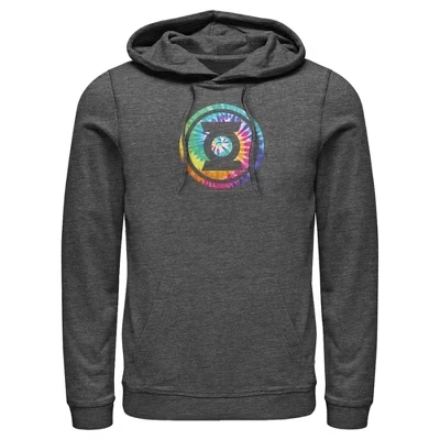 Мужская толстовка с капюшоном и логотипом Tie Dye поверх толстовки charcoal heather