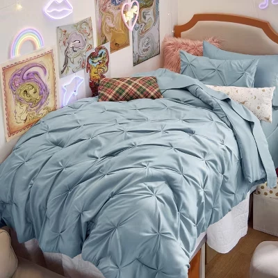 Комплект постельного белья Bed in a Bag с постельным бельем, всесезонное постельное белье Solid Diamond Pintuck, роскошный комплект постельного белья GentleSoft™ в складку, подарок для всей семьи