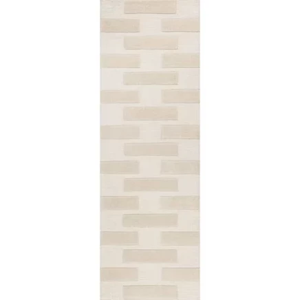 Remy Crosshatch Wool Area Rug runner 2' 6