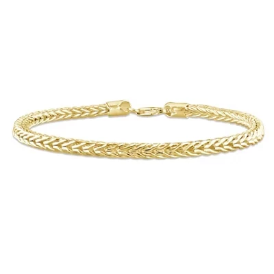EVERLY JEWELRY | Серебряный браслет-цепочка из лисьего хвоста диаметром 4,2 мм, 7,5 дюйма - Несколько вариантов цвета металла