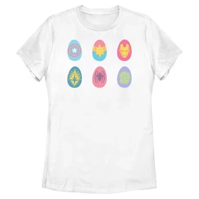 Женская футболка Easter Eggs Classic Heroes белого цвета