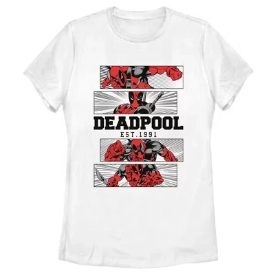 Женская футболка Marvel Deadpool с комикс-принтом, белая