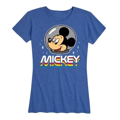 Женская футболка Disney Mickey Retro, меланжевая синяя