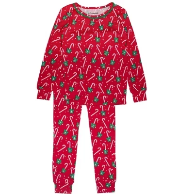 Пижамный комплект с длинными рукавами и оборками для девочек SoftSnooze candy cane cutie