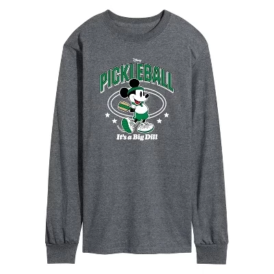 Мужская футболка Pickleball Big Dill с длинным рукавом и графическим рисунком heather charcoal