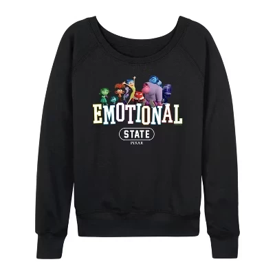 Женская рубашка - - Emotional State Легкая французская махровая рубашка с широким вырезом и длинным рукавом с графическим рисунком черного цвета