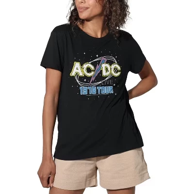 Женская свободная футболка ACDC Live черного цвета