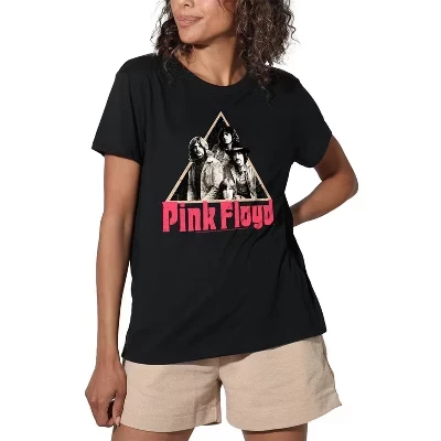 Женская свободная футболка Band Pyramid черного цвета