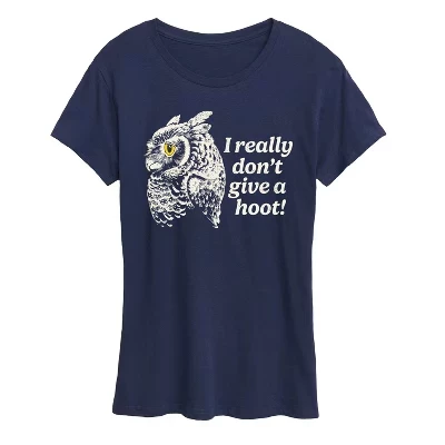 Женская футболка Instant Message Give A Hoot Owl, темно-синяя