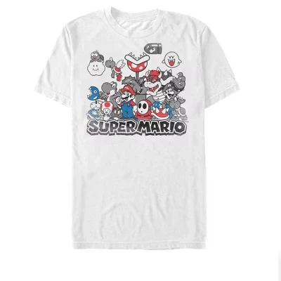 Мужская футболка Nintendo Super Mario Color Squad, белая