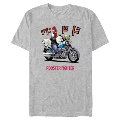 Мужская футболка Rooster Fighter Cool Motorcycle Duo, спортивная футболка heather