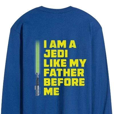 Мужская футболка Am Jedi с длинным рукавом и рисунком, синяя