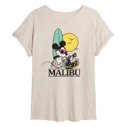 Women's -  - Mickey Malibu Beach Oversized Graphic T-Shirt birch