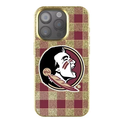 Чехол для мобильного телефона NCAA ACC Universities в клетку с золотыми украшениями для Apple iPhone от семинолов штата Флорида