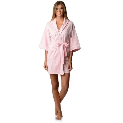 Женский короткий халат casual nights из джерси, розовый