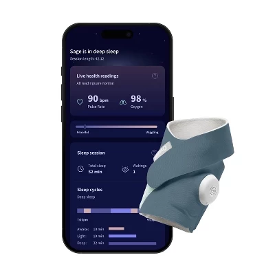 Монитор сна Owlet Dream Sock, умный, ночной голубой