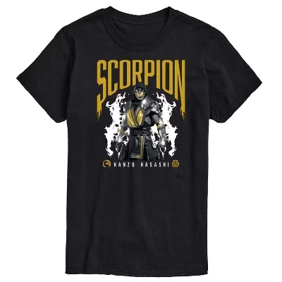 Мужская футболка с коротким рукавом Scorpion Hanzo Hasashi с графическим рисунком, черная