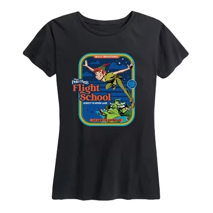 Женская футболка Peter Pan Flight School, черная