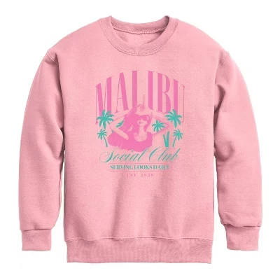 Флисовая толстовка Malibu Social Club с графическим рисунком и длинным рукавом лилового цвета