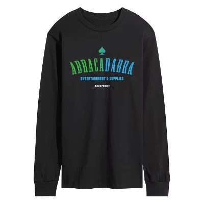 Мужская футболка с длинным рукавом и графическим принтом с логотипом Abracadabra, черная