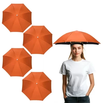 Унисекс складная зонтичная шляпа Unique Bargains, оранжевая
