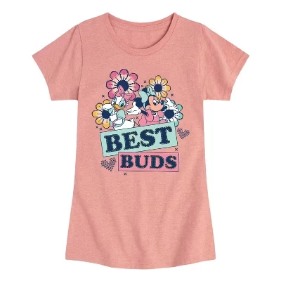 Приталенная футболка с коротким рукавом и рисунком Best Buds Minnie Daisy desert pink