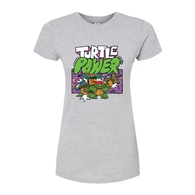 Женская футболка с графическим принтом Mutant Mayhem - Turtle Power, приталенная к телу