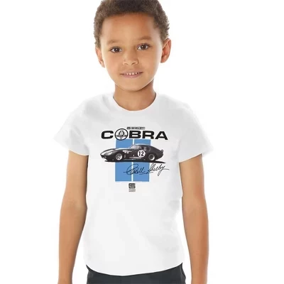 Футболка в полоску Cobra Racing для маленьких мальчиков белого цвета