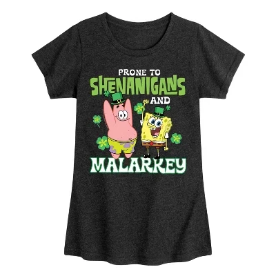 Футболка для девочек SpongeBob Shenanigans, черная