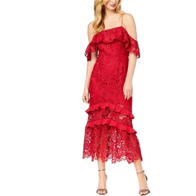 Женское платье Rachel Zoe Poppy, открытые плечи, красное