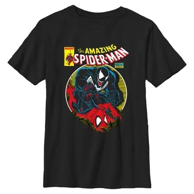 Футболка для мальчиков Marvel: Venom Vs Spidey Battle, черная