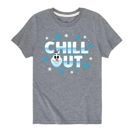 Детская футболка Disney Olaf Chill Out с принтом, серая