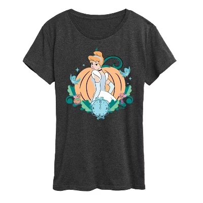 Женская футболка Cinderella Midnight с коротким рукавом и графическим рисунком heather charcoal