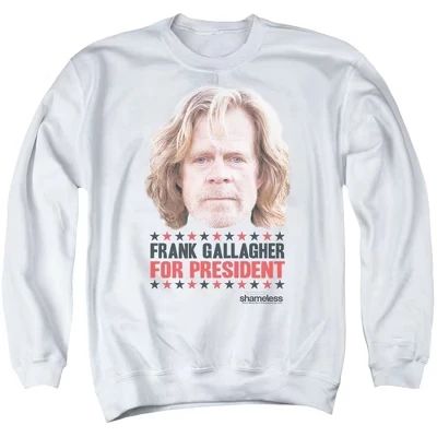 Толстовка с круглым вырезом для взрослых Shameless For President белого цвета