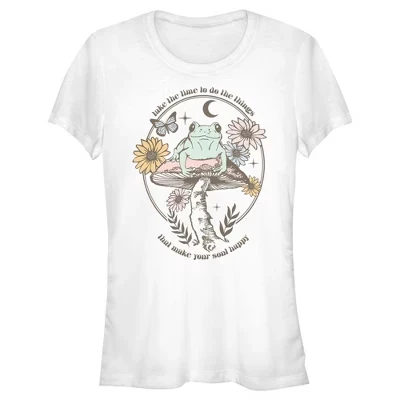Женская футболка Juniors Womens Lost Gods Happy Soul Frog белого цвета