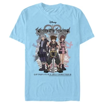 Мужская футболка Kingdom Hearts 3 Hero Group Shot, голубая