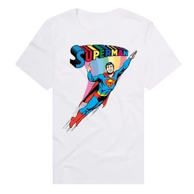 Мужская футболка Superman Superman Rainbow белого цвета